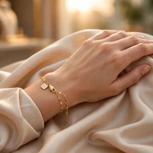 Petal Link Open Bangle, Gold